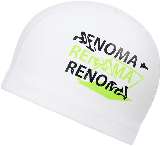 renoma 成人用波浪文字PU泳帽 RO-RC2F003, 1個, WH(白色)