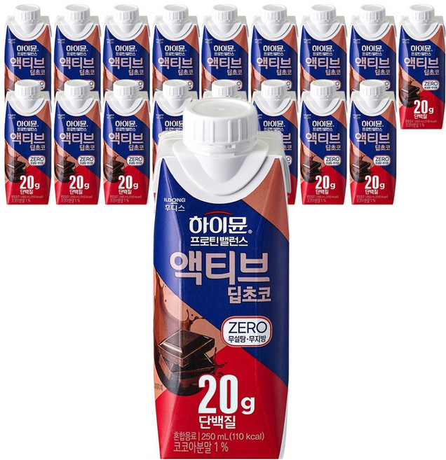하이뮨 프로틴 밸런스 액티브 딥초코 제로, 250ml, 18개