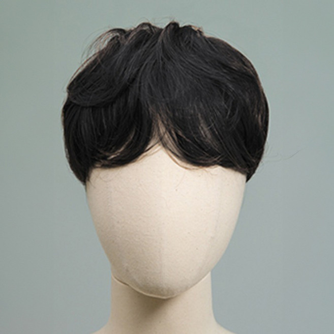 가발나라 남성용 정수리커버 투블럭 가발 애즈펌 L, 다크블랙, 1개