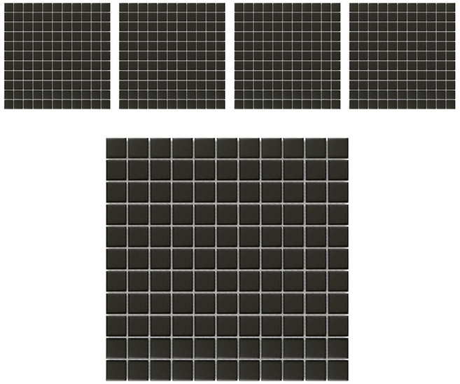 모네스페스 자기질 모자이크 타일 25mm, 무광 블랙, 5개