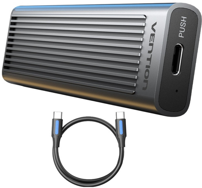 벤션 USB 3.2 Gen2 M.2 NVMe SSD SATA 인클로저 외장 케이스, 1개, KPLH0