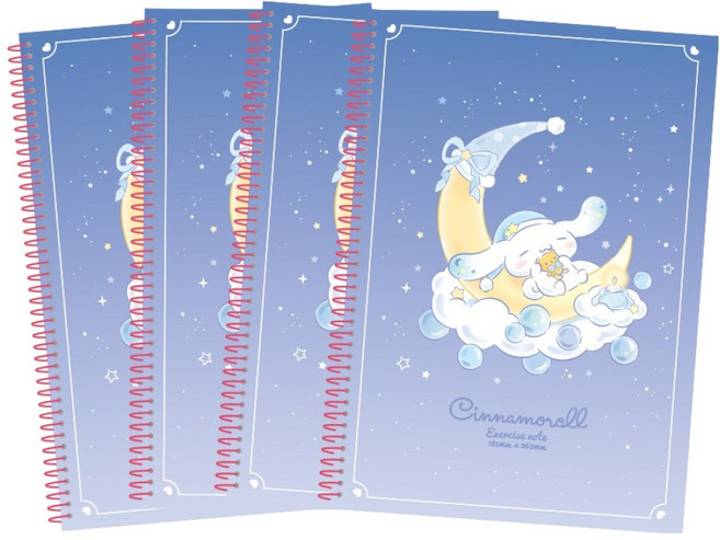 산리오 캐릭터 스윗드림 일반 연습장, 4개, 시나모롤