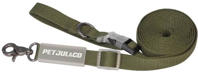 펫줄앤코 강아지 길이조절 핸즈프리 리드줄, 1개, 카키