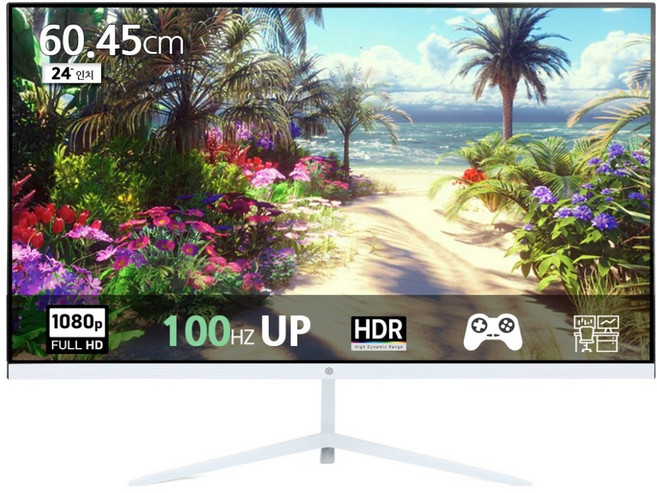 픽셀아트 FHD 100Hz 모니터 화이트, 60.45cm, PA2430W(무결점)