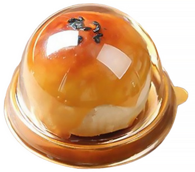 레드캣 투명 원형 화과자 월병 떡 포장 용기 PET 케이스, 골드, 100개