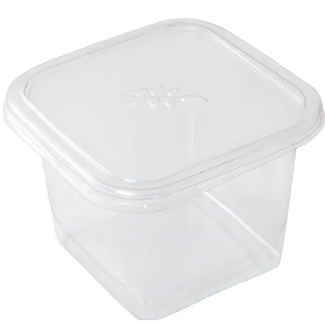 레드캣 높은 사각 티라미스 보틀 케이크 용기 PET 케이스 400ml, 50개