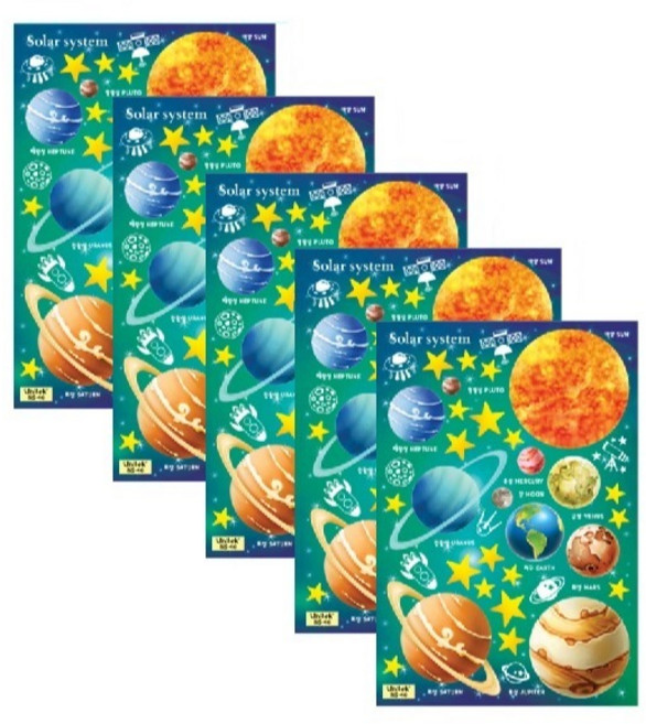 유니테크 야광별 우주에서 놀자 NS-46 5p, 혼합색상, 1개