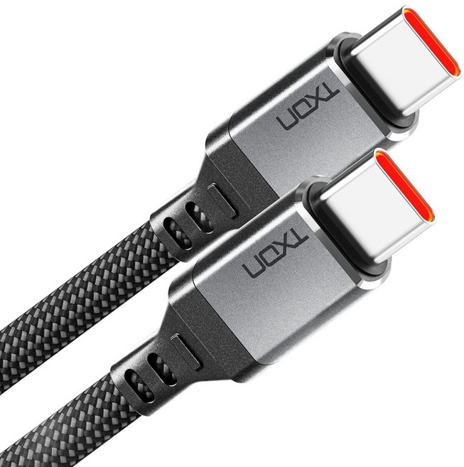 티엑스온 USB C to C 고속 충전 케이블, 1개, 그레이, 0.2m