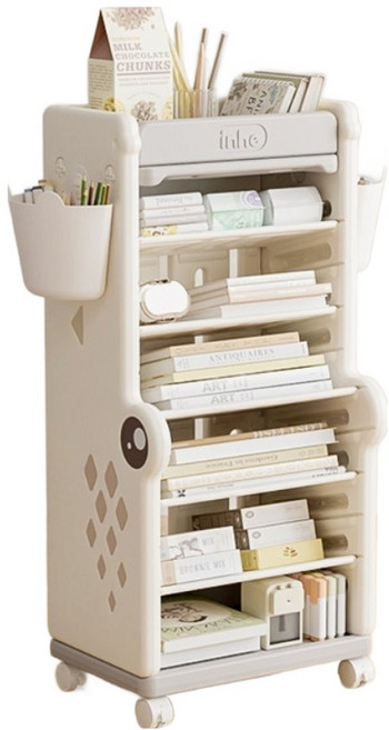 Inhe 英禾 小鱷魚可移動書架, 7層, 灰色