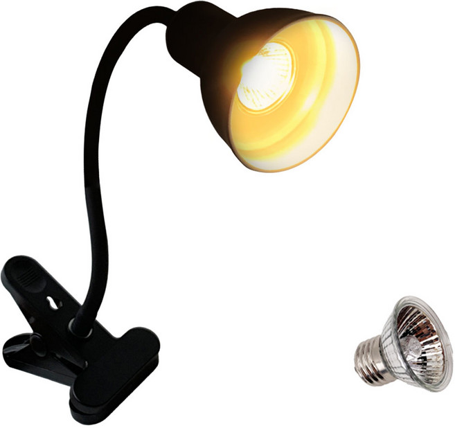 아마존 파충류 양서류 할로겐 클립타입 조명 + 램프 세트 25W AMZ-C07, 블랙, 1세트