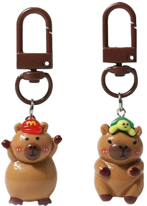 버블리데이 미니 카피바라 키링 가방장식 2종 세트