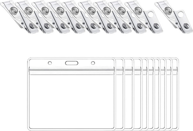 PVC 출입증 명찰 가로형, 투명, 10개