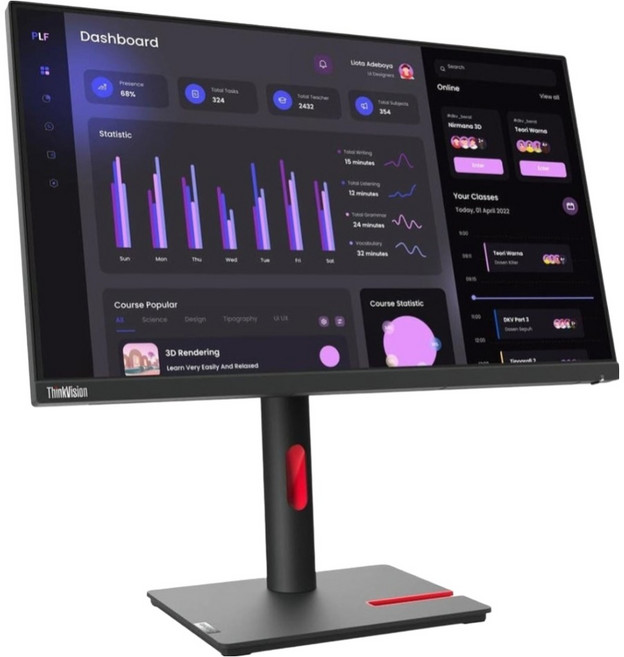 Lenovo 聯想 ThinkVision 23.8" 顯示器 16:9 黑 T24i-30 FHD