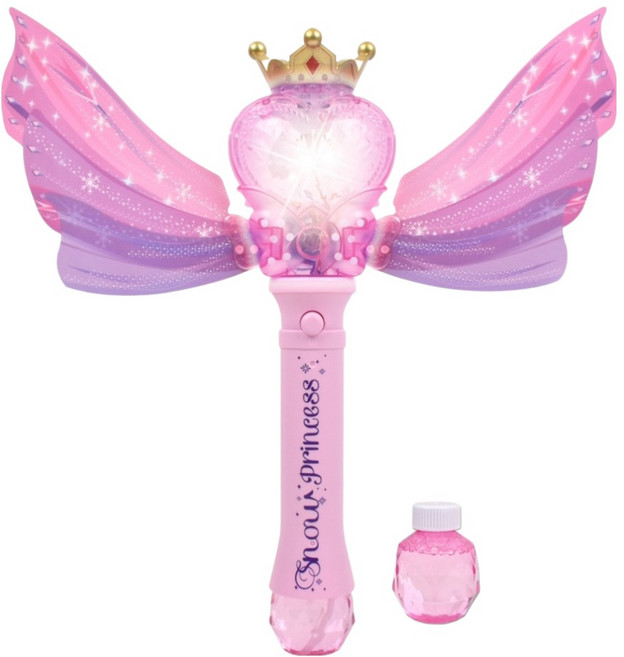 라이트닝 자동 버블 요술봉 비눗방울 스틱 금빛왕관 하트, 혼합색상, 1개