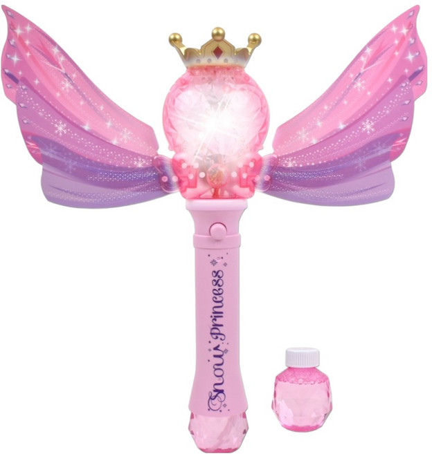 라이트닝 자동 버블 요술봉 비눗방울 스틱 금빛왕관 원형, 혼합색상, 1개