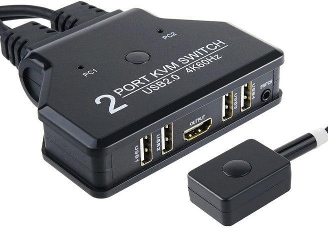 컴스 HDMI KVM 스위치 선택기 4K 60Hz, 1개