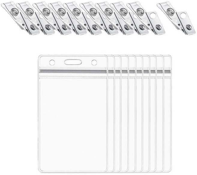 PVC 출입증 명찰 세로형, 투명, 10개