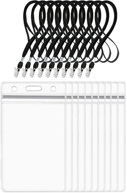 PVC 출입증 목걸이 세로형, 투명, 10개