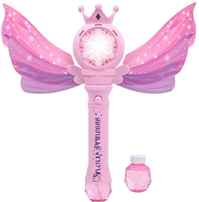 라이트닝 자동 버블 요술봉 비눗방울 스틱 핑크왕관, 혼합색상, 1개