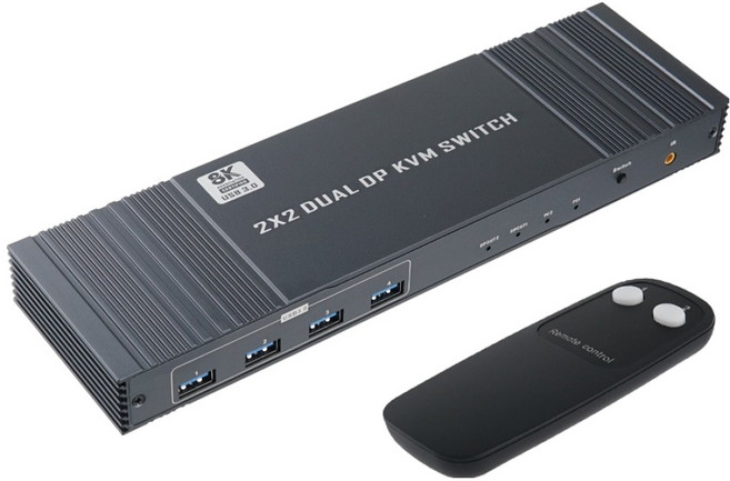 컴스 DP KVM 스위치 선택기 8K 60Hz, OU141, 1개