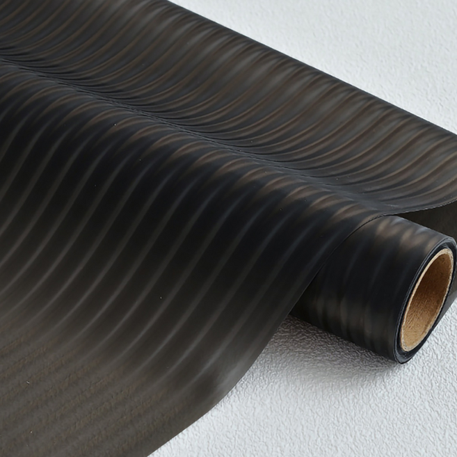 KOTI 日安生活 長虹玻璃 加厚無膠靜電貼玻璃貼遮光防窺磨砂立體膜 條紋款, 透灰色