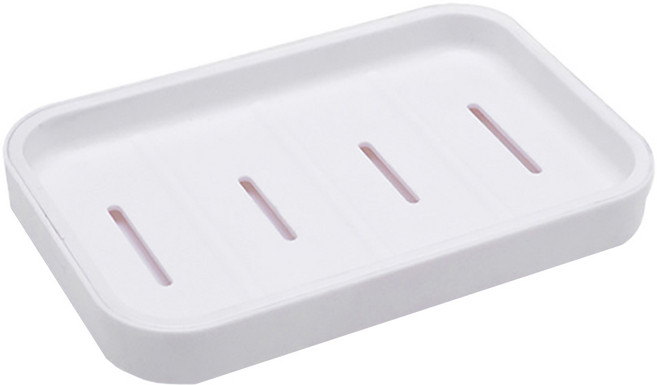 小麥購物 簡約雙層肥皂盒, 1個, 白色