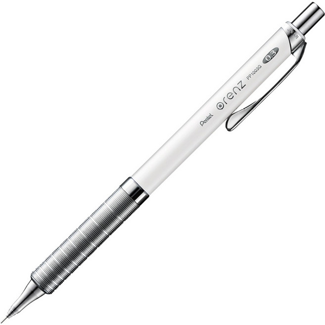Pentel 飛龍文具 ORENZ 金屬握把自動鉛筆 白色 XPP1003G-W, 1個, 0.3mm