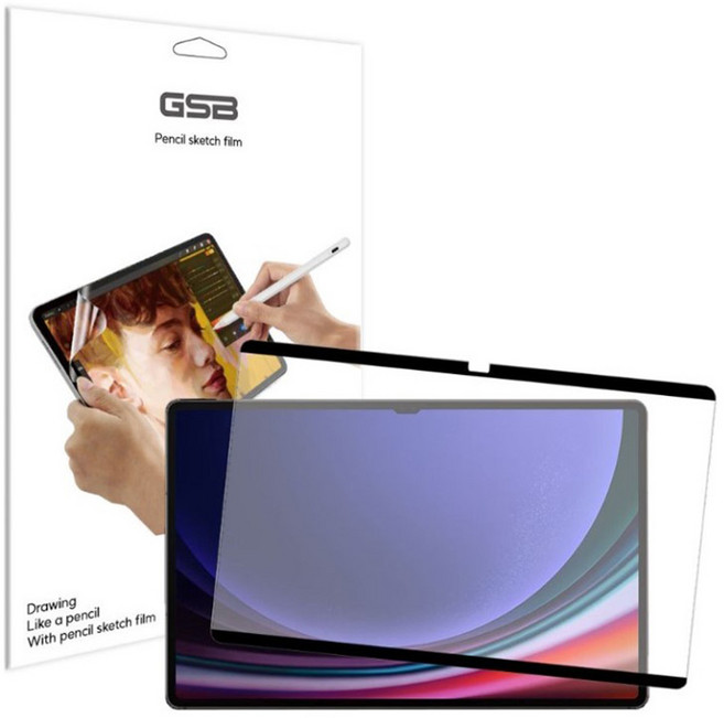 지에스비케이스 태블릿 전문가용 탈부착 종이질감 필름, 투명, 1매