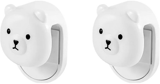 인앳홈 무타공 곰돌이 치약 튜브 클립, 화이트, 2개