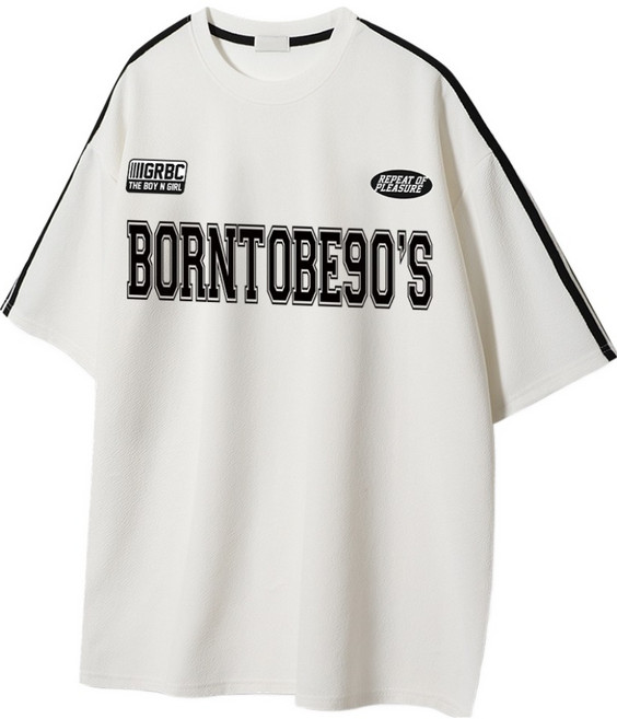 일루소 남성용 WD 링클프리 엠보 본투비90 소매 투라인 반팔 티셔츠