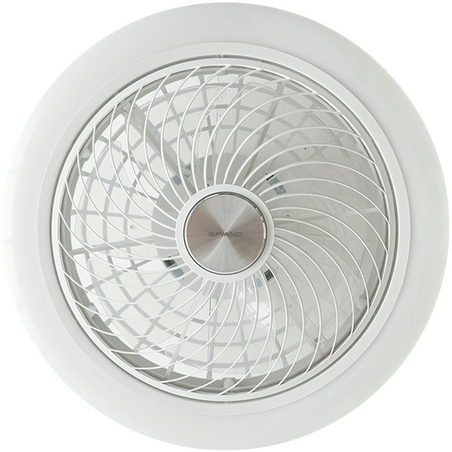 스피아노 에어윈 천장형 BLCD모터 LED 조명 회전 실링팬 선풍기 46cm, 화이트 + 크롬