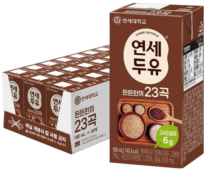 연세두유 든든한끼 23곡, 190ml, 24개