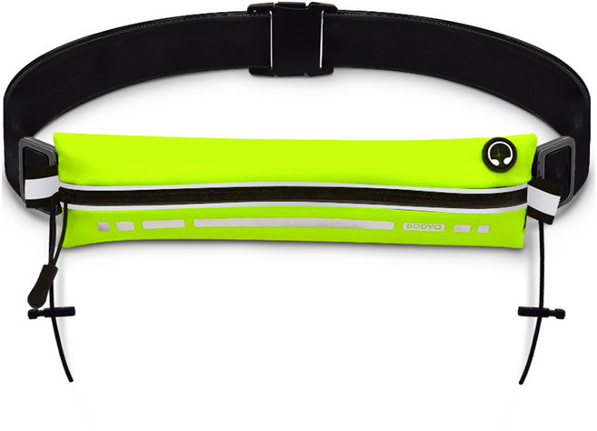 바디큐 런프로 초경량 방수 마라톤 러닝벨트, 그린, 1개