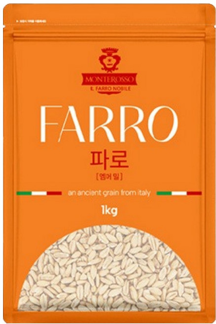 초원 파로 엠머 밀 이탈리아 고대곡물, 1개, 1kg