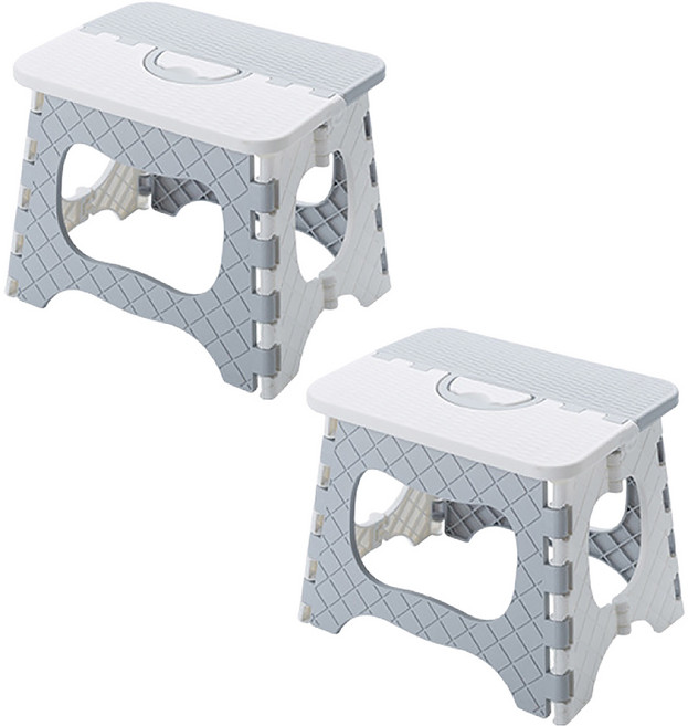 小麥購物 便攜式折疊板凳 L1059 小, 灰色, 2個