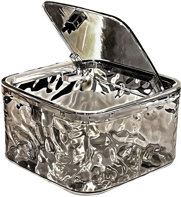 KODACHIEF 침실 화장대 뚜껑 미니 휴지통, 실버