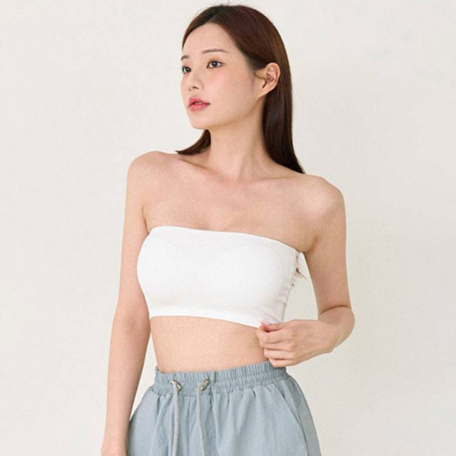 글램공감 포밍 논슬립 오프솔더 골지 튜브탑 끈없는브라