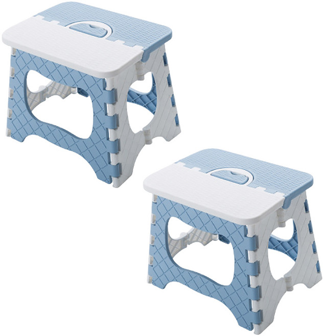 小麥購物 便攜式折疊板凳 L1059 小, 藍色, 2個