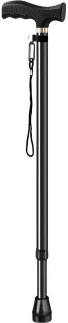 에브링 초경량 길이조절 걷기보조 지팡이 외발, 블랙, 1개