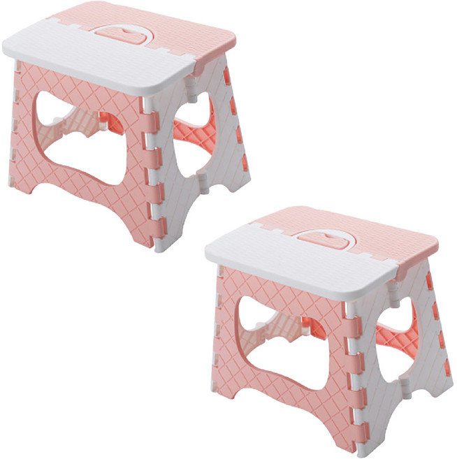 小麥購物 便攜式折疊板凳 L1059 小, 粉色, 2個