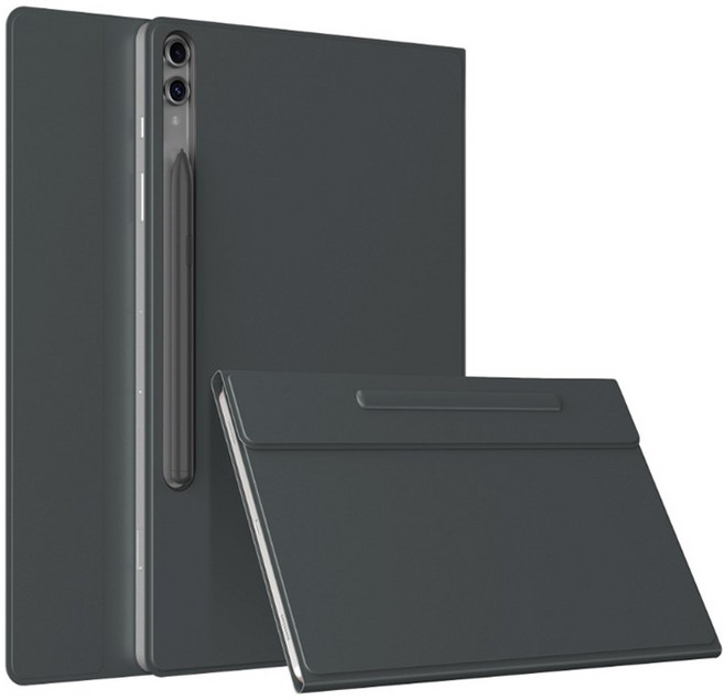 지에스비케이스 프리미엄 태블릿PC 펜슬 수납 슬림 북커버 케이스, 차콜블랙, 1개