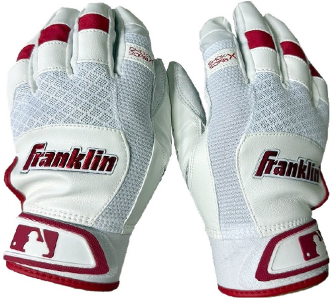 프랭클린 SHOK SORB 시리즈 야구장갑 양손용 세트 20926, 화이트 + 레드, 1세트