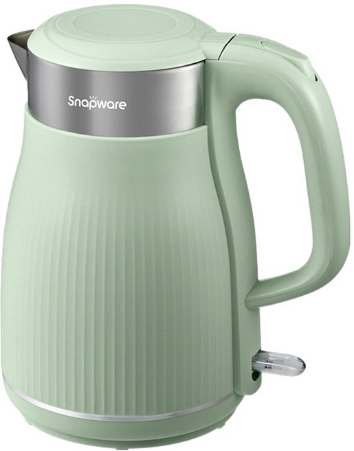 Corelle Brands 康寧餐具 Snapware 優雅曲線316不鏽鋼雙層防燙電熱水壺 綠色 1.8L, SN-EKC1800GN