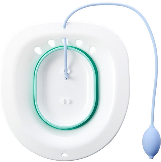 YUNMI 免蹲馬桶坐浴盆/月子護理盆/產婦坐浴盆/通用式馬桶坐盆/痔瘡泡盆/術後護理盆 孕婦/老人, 1個, 綠色