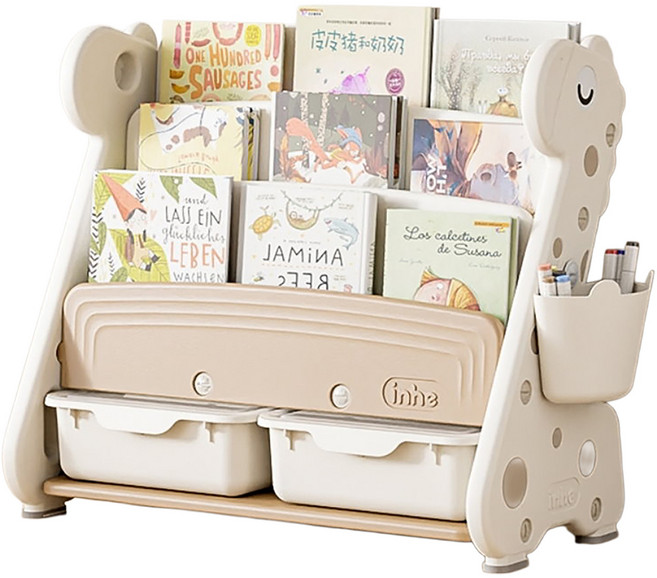 Inhe 英禾 長頸鹿書架, 4層, 丁香棕