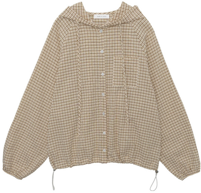 부루앤쥬디 여성용 베이 체크 후드 BORHSH510B