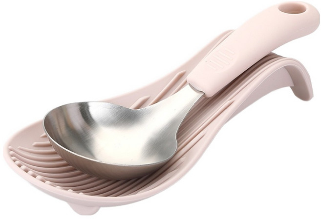 뉴비아 미니국자 실리콘 받침대 세트, 핑크, 1세트, 미니국자 + 실리콘 받침대