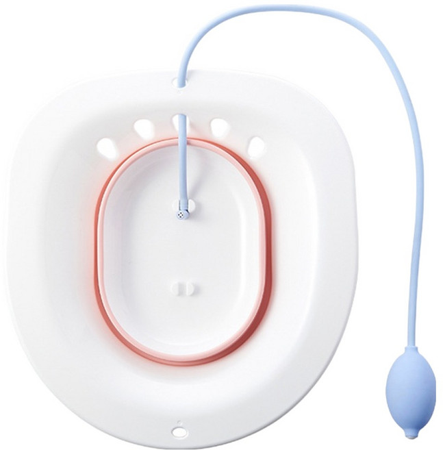 YUNMI 免蹲馬桶坐浴盆/月子護理盆/產婦坐浴盆/通用式馬桶坐盆/痔瘡泡盆/術後護理盆 孕婦/老人, 1個, 粉色