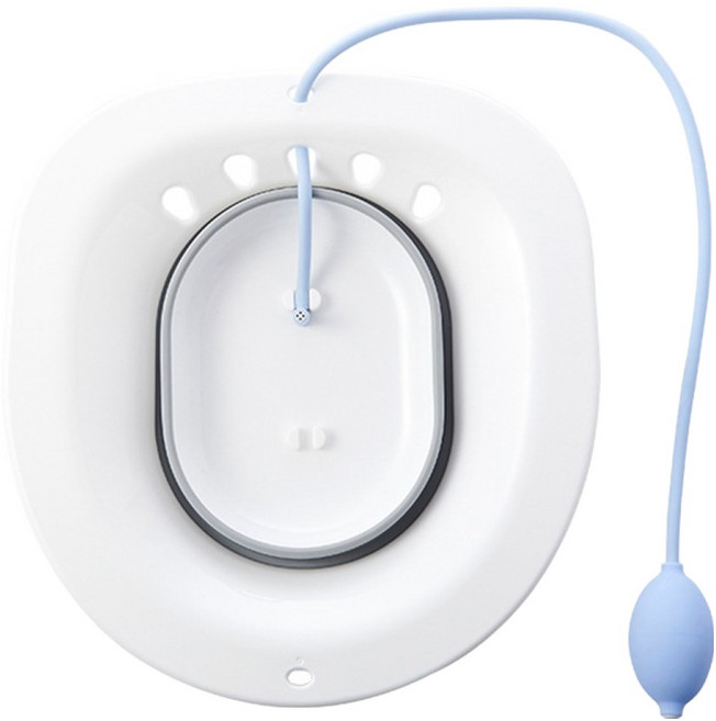 YUNMI 免蹲馬桶坐浴盆/月子護理盆/產婦坐浴盆/通用式馬桶坐盆/痔瘡泡盆/術後護理盆 孕婦/老人, 1個, 灰色