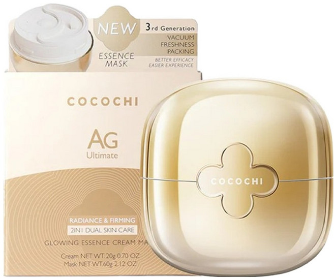 Cocochi 第2代小金罐 AG極緻奢養乳霜面膜 20g + 60g, 1入, 1罐